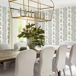 York Designer Series Beaumont Charcoal Floral Stripe Wallpaper | Wallpaper Twins York Designer Series Beaumont Charcoal Floral Stripe Wallpaper - SKU VP1303