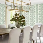 York Designer Series Beaumont Green Floral Stripe Wallpaper | Wallpaper Twins York Designer Series Beaumont Green Floral Stripe Wallpaper - SKU VP1301