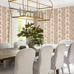 York Designer Series Beaumont Ruby Floral Stripe Wallpaper | Wallpaper Twins York Designer Series Beaumont Ruby Floral Stripe Wallpaper - SKU VP1304