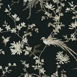 York Designer Series Bird & Blossom Chinoserie Black Wallpaper - SKU KT2173