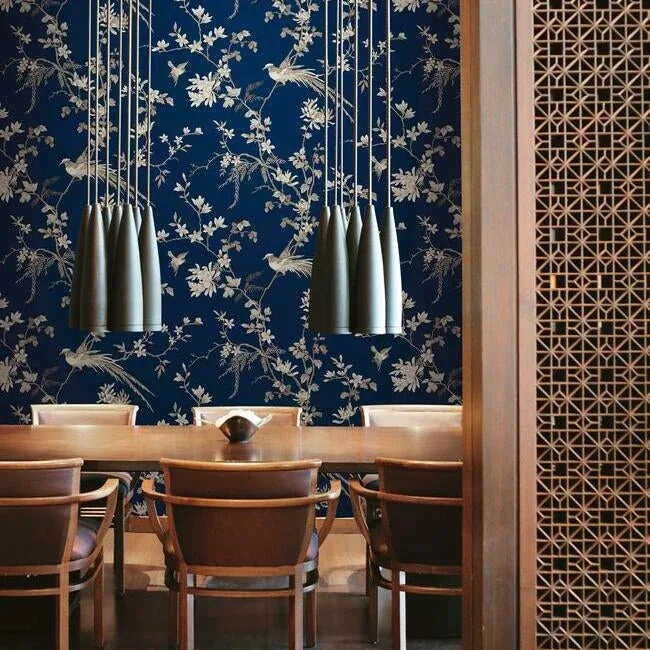 York Designer Series Bird & Blossom Chinoserie Blue Wallpaper | Wallpaper Twins York Designer Series Bird & Blossom Chinoserie Blue Wallpaper - SKU KT2171