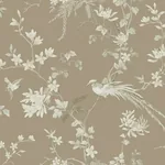 York Designer Series Bird & Blossom Chinoserie Brown Wallpaper - SKU KT2172