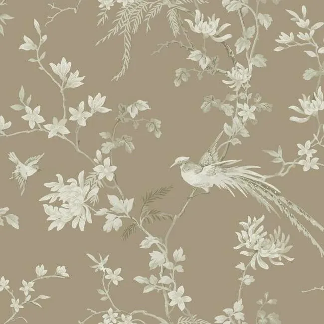 KT2172 | Bird & Blossom Chinoserie Brown Wallpaper