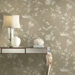 York Designer Series Bird & Blossom Chinoserie Brown Wallpaper - SKU KT2172
