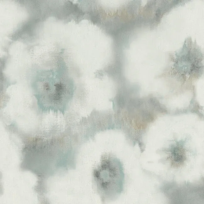 York Designer Series Blended Floral Aqua Wallpaper - SKU EV3961