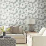 York Designer Series Blended Floral Aqua Wallpaper | Wallpaper Twins York Designer Series Blended Floral Aqua Wallpaper - SKU EV3961