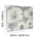 York Designer Series Blended Floral Blue Wallpaper | Wallpaper Twins York Designer Series Blended Floral Blue Wallpaper - SKU EV3964