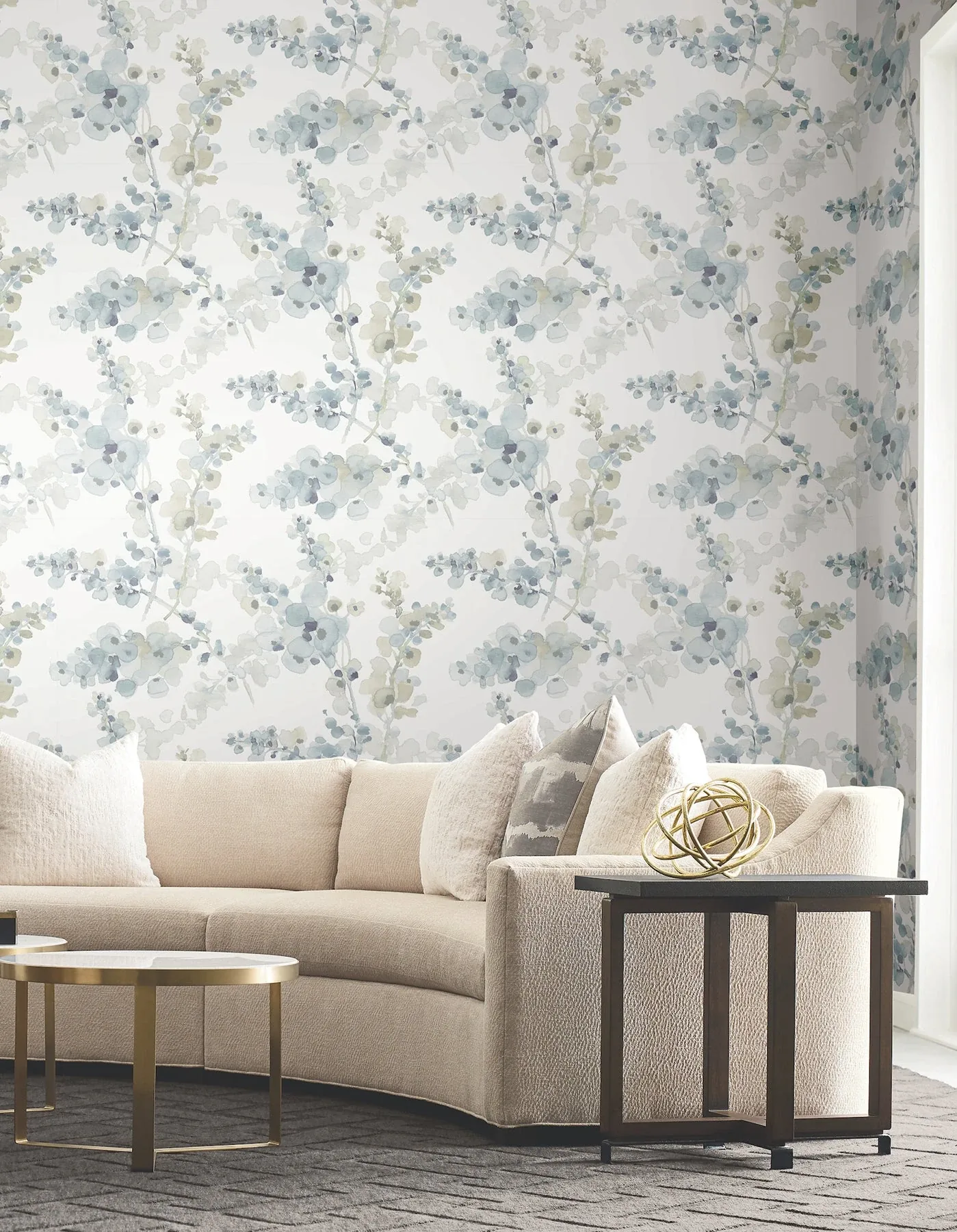 York Designer Series Blossom Fling Blue Peel & Stick Wallpaper | Wallpaper Twins York Designer Series Blossom Fling Blue Peel & Stick Wallpaper - SKU PSW1602RL