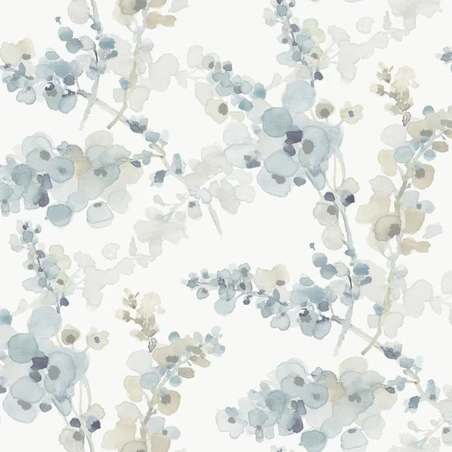 EV3974 | Blossom Fling Blue Wallpaper