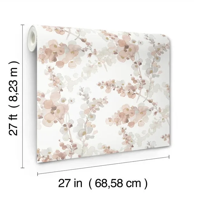 York Designer Series Blossom Fling Clay Wallpaper - SKU EV3975