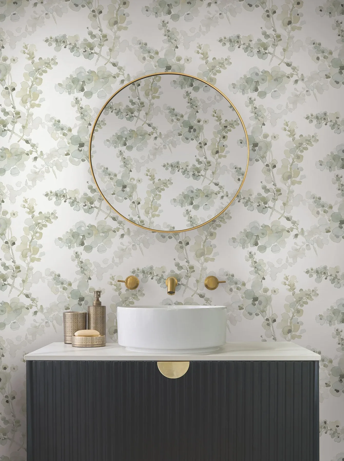 York Designer Series Blossom Fling Mineral Green Peel & Stick Wallpaper | Wallpaper Twins York Designer Series Blossom Fling Mineral Green Peel & Stick Wallpaper - SKU PSW1601RL