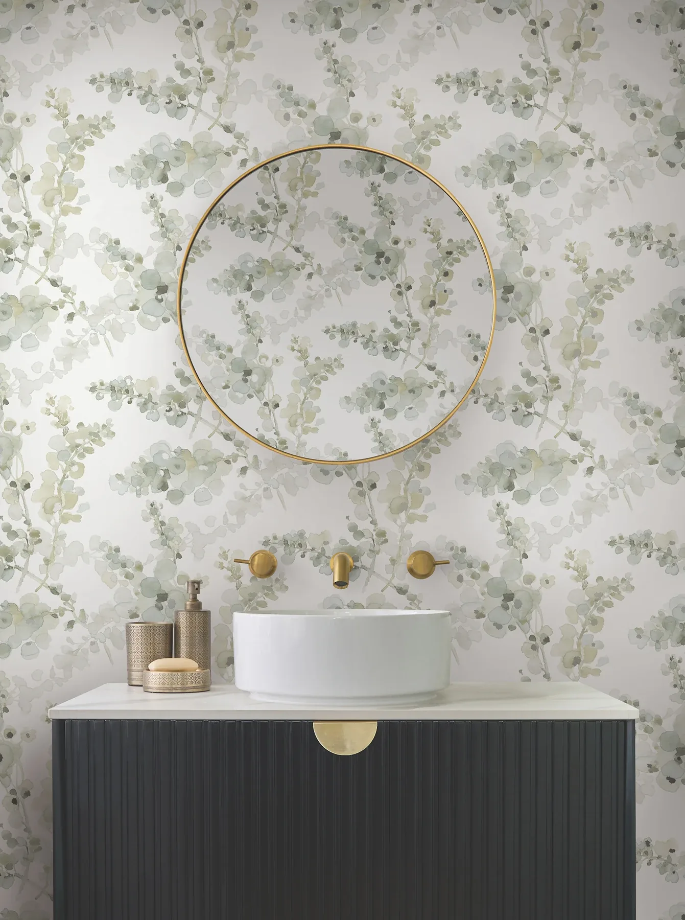 York Designer Series Blossom Fling Mineral Green Wallpaper - SKU EV3972