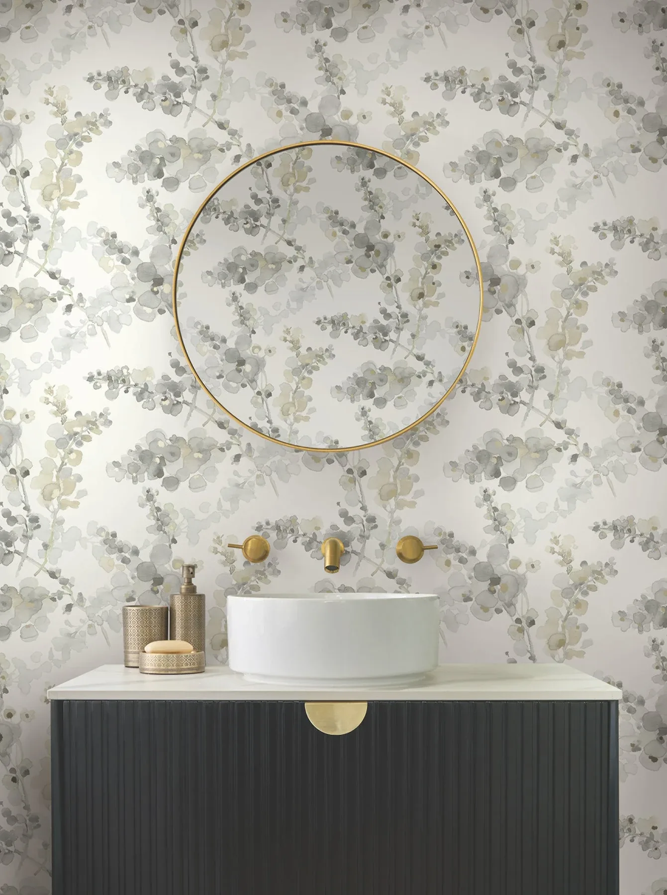 York Designer Series Blossom Fling Steel Peel & Stick Wallpaper - SKU PSW1600RL