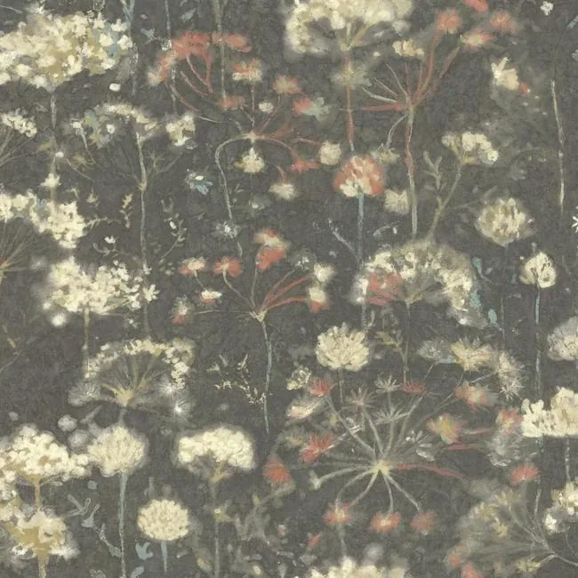 NA0545 | Botanical Fantasy Black Wallpaper