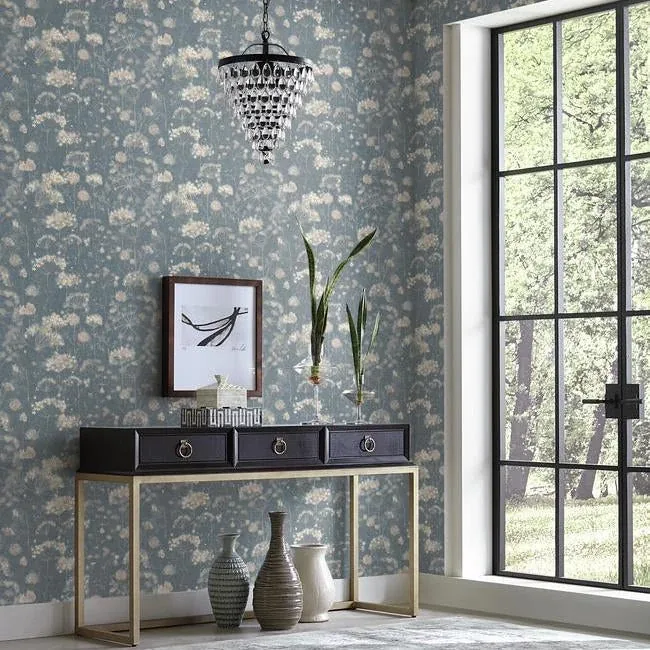 York Designer Series Botanical Fantasy Dark Blue Wallpaper - SKU NA0543