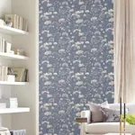 York Designer Series Botanical Fantasy Dark Blue Wallpaper - SKU NA0543