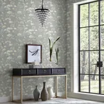 York Designer Series Botanical Fantasy Grey Wallpaper - SKU NA0541