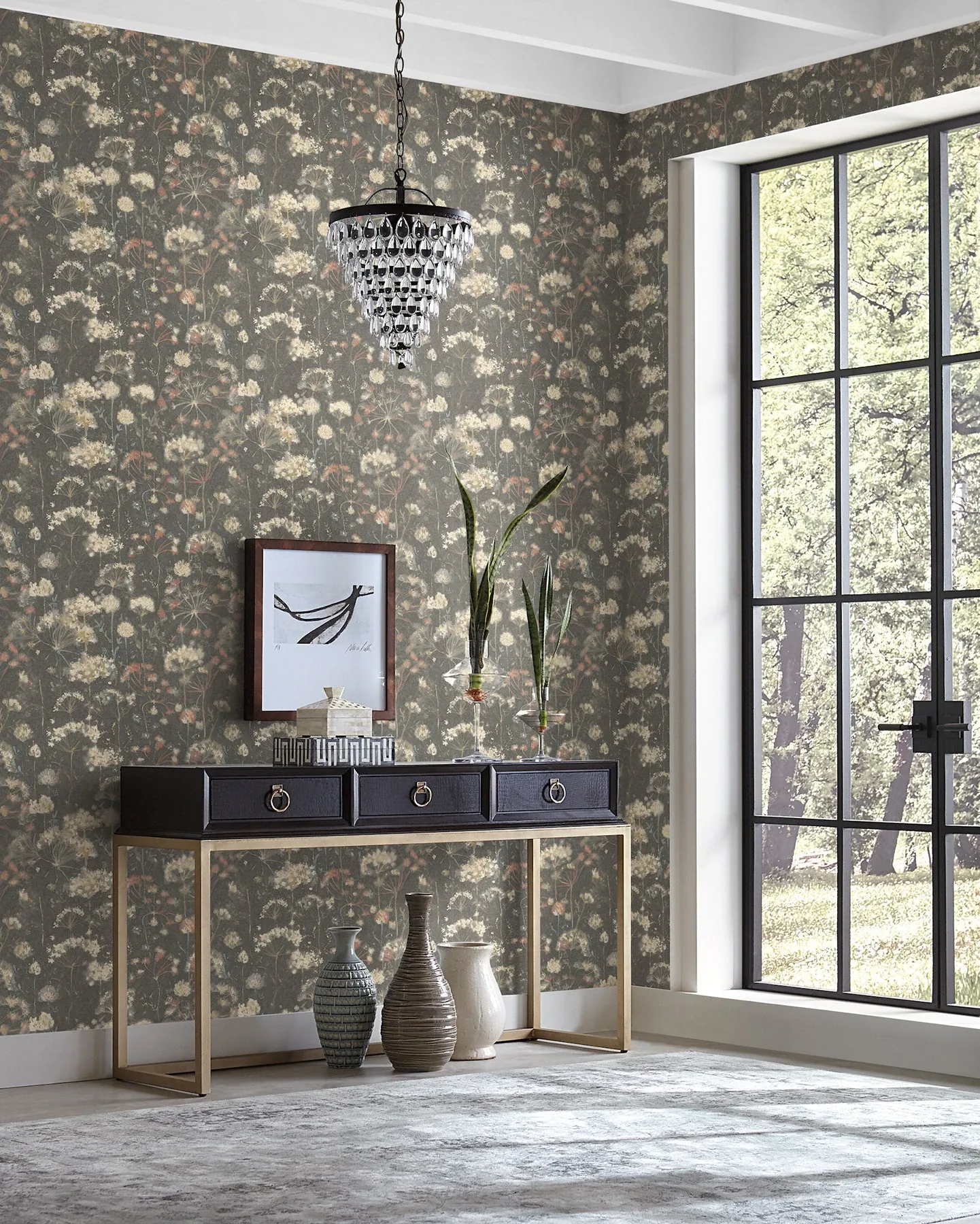 York Designer Series Botanical Fantasy Red & Blue Peel & Stick Wallpaper - SKU PSW1604RL