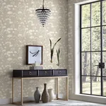 York Designer Series Botanical Fantasy Soft Taupe Peel & Stick Wallpaper - SKU PSW1605RL