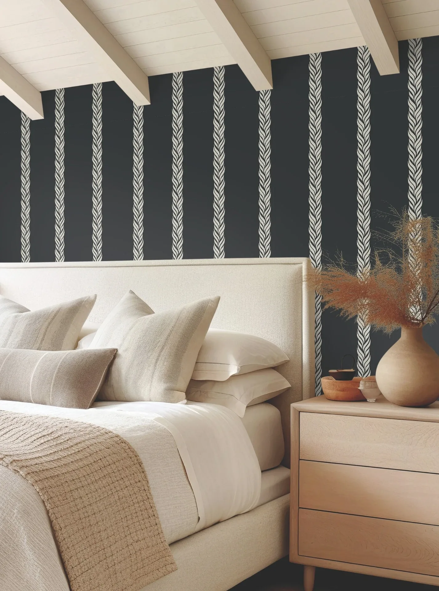 York Designer Series Braided Stripe Black Wallpaper - SKU GT4542