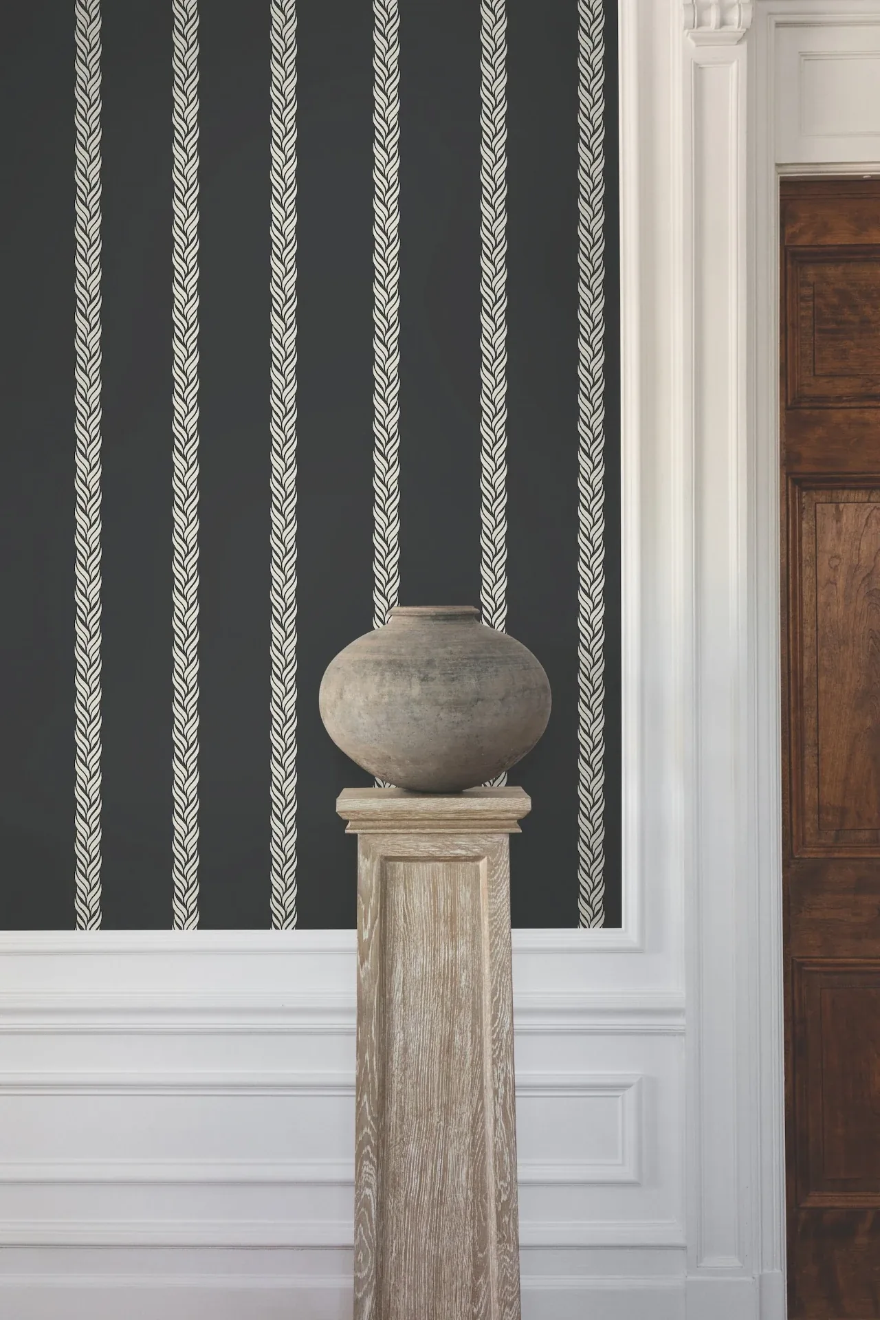 York Designer Series Braided Stripe Black Wallpaper - SKU GT4542