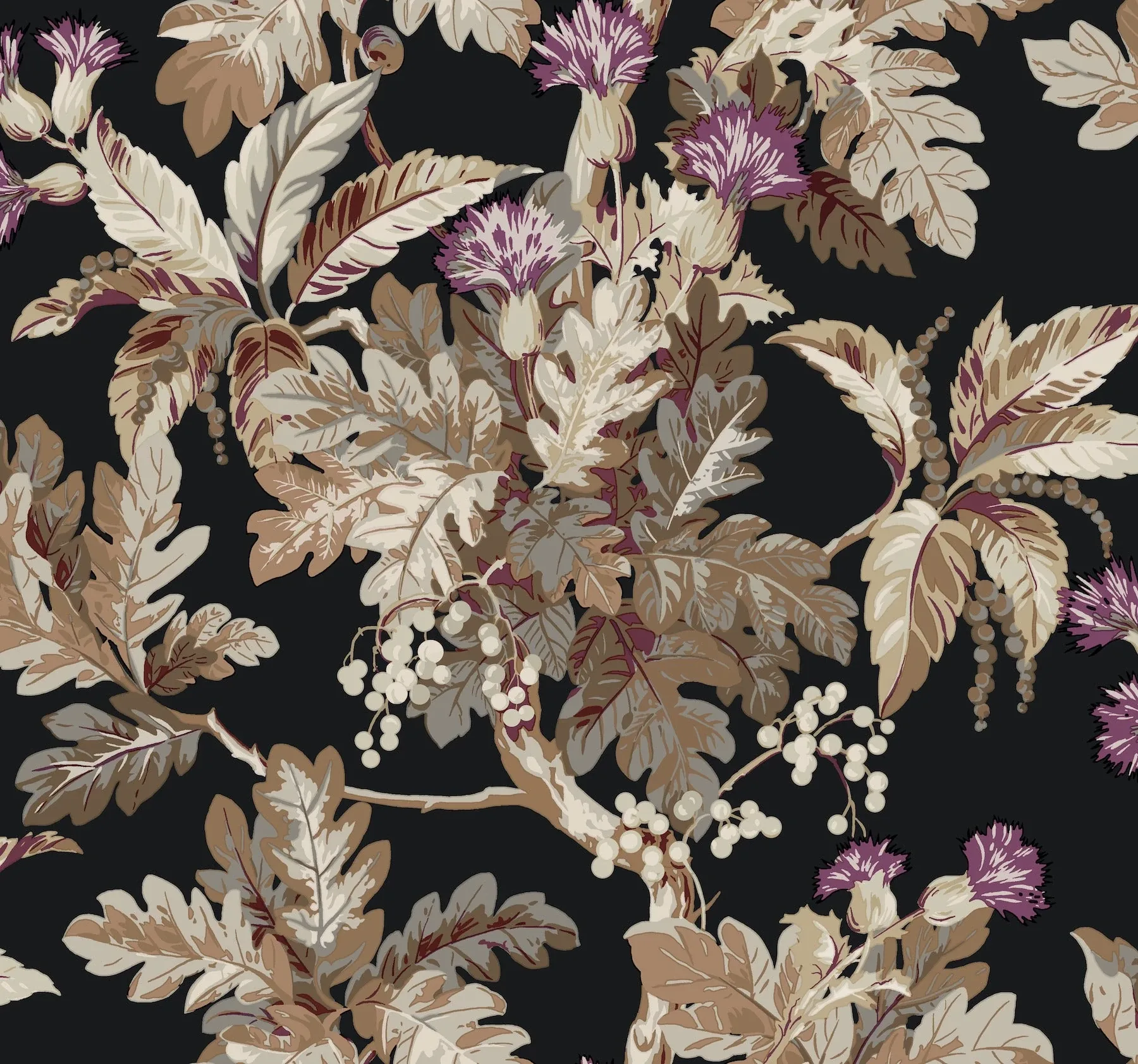 GT4521 | Briarwood Black Wallpaper