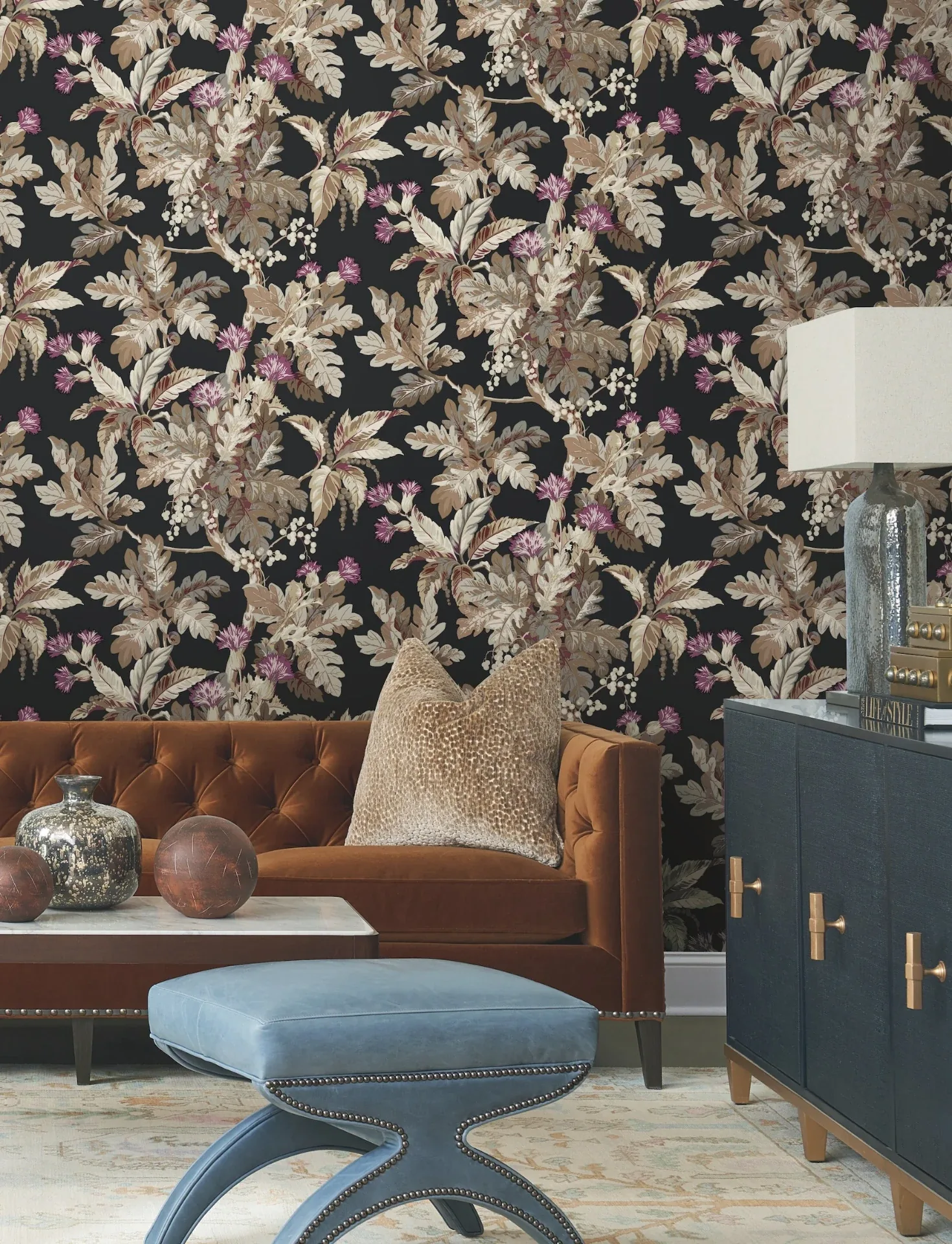 York Designer Series Briarwood Black Wallpaper - SKU GT4521