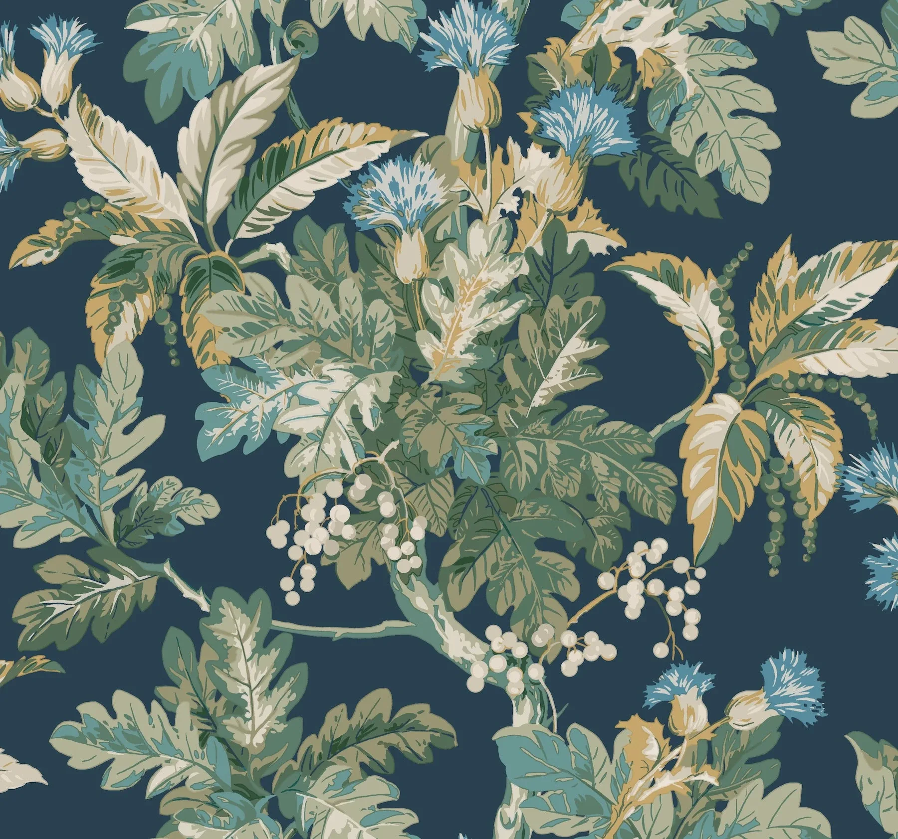 GT4523 | Briarwood Navy Wallpaper