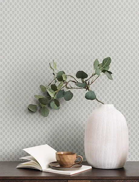 York Designer Series Brioni Cream Floral Stamp Wallpaper - SKU VP1396