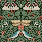 York Designer Series Butterfly Garden Green Metallic Wallpaper - SKU AC9161