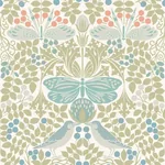 York Designer Series Butterly Garden Green & Blue Wallpaper - SKU AC9164