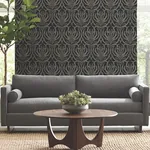 York Designer Series Calluna Black & Gold Metallic Wallpaper - SKU AC9145