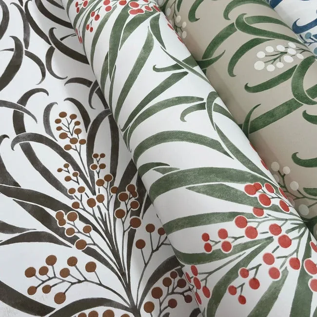 York Designer Series Calluna White & Taupe Metallic Wallpaper - SKU AC9142