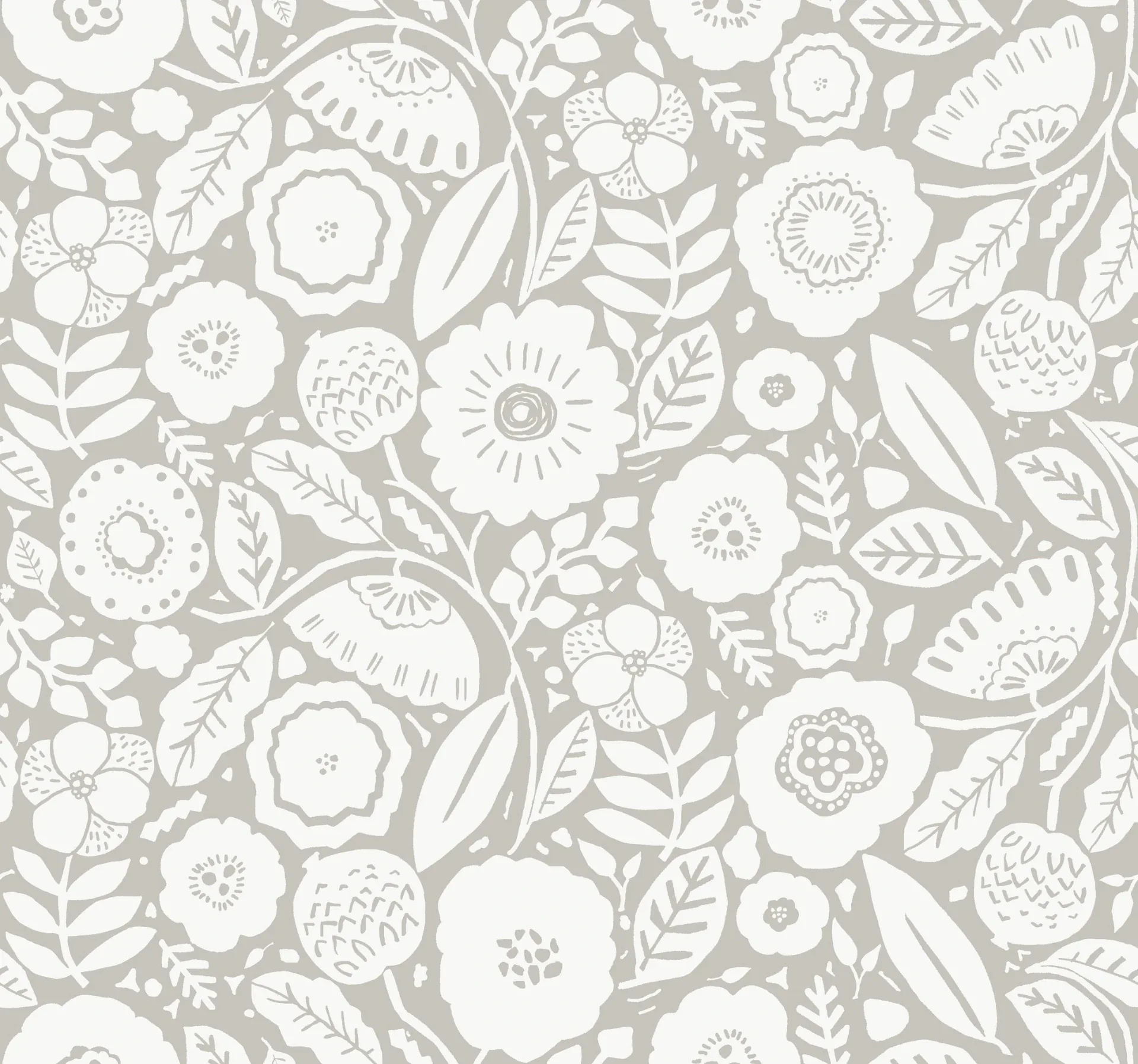 LM5393 | Camille Blossom Grey Wallpaper