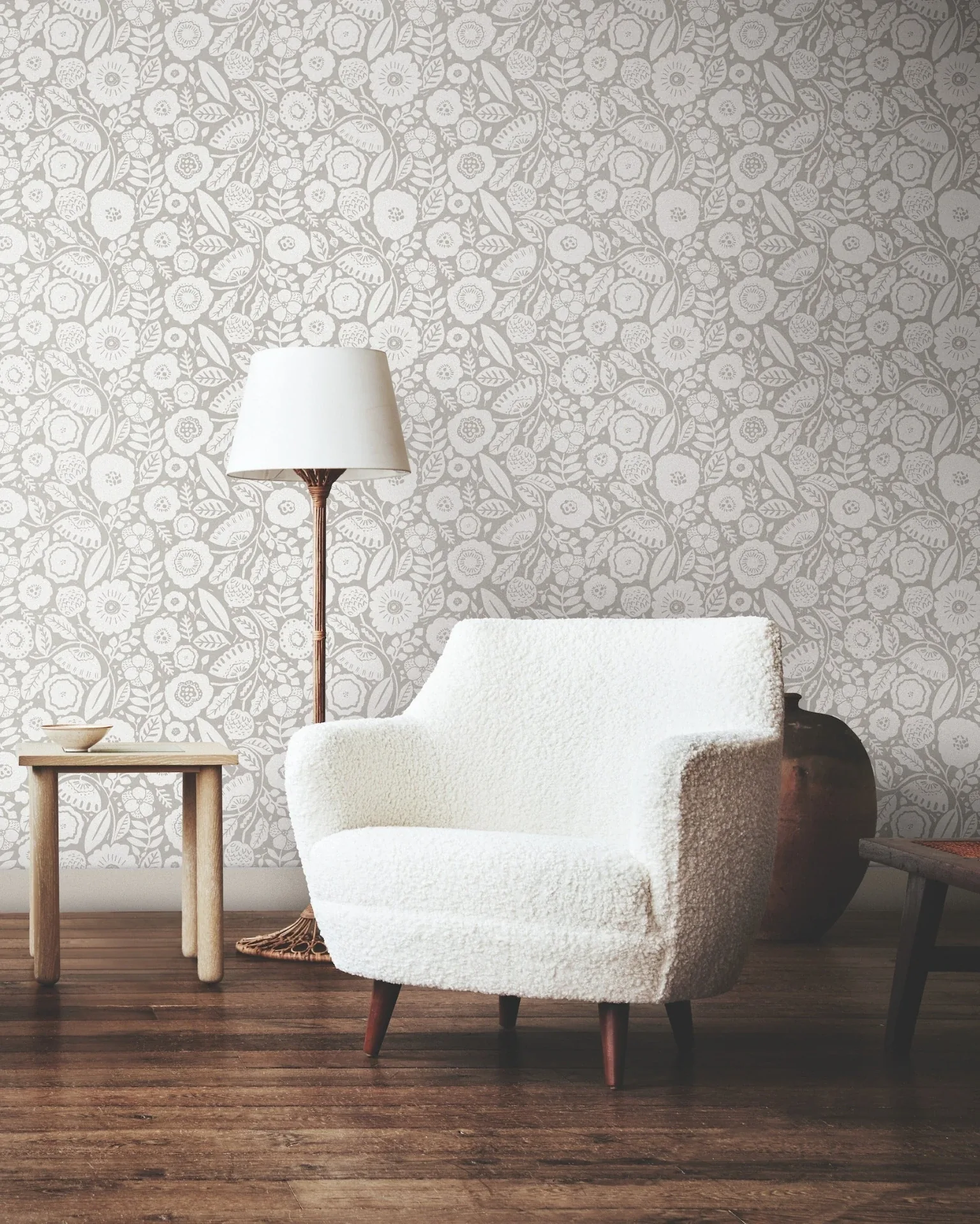 York Designer Series Camille Blossom Grey Wallpaper - SKU LM5393