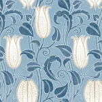 York Designer Series Canterbury Bells Blue Wallpaper - SKU AC9205