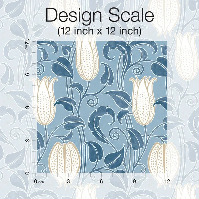 York Designer Series Canterbury Bells Blue Wallpaper - SKU AC9205
