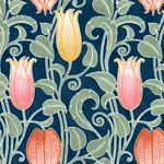 York Designer Series Canterbury Bells Navy Wallpaper - SKU AC9203