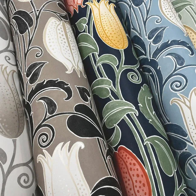 York Designer Series Canterbury Bells Navy Wallpaper - SKU AC9203