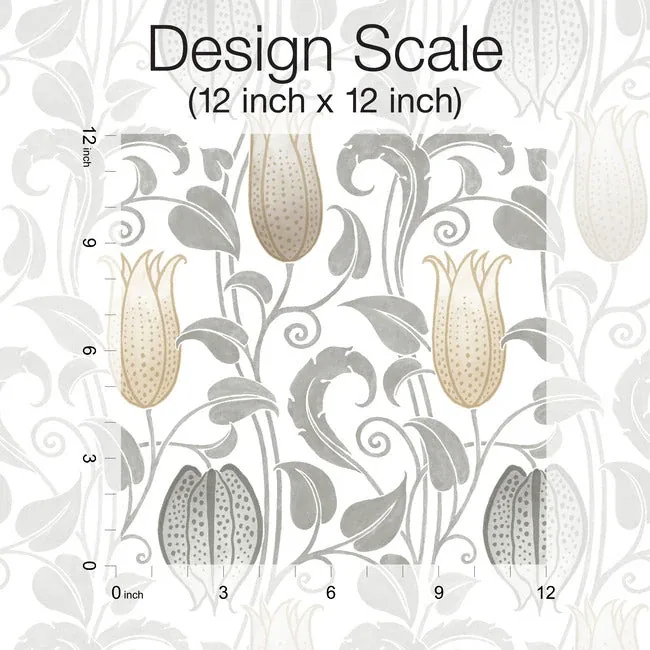 York Designer Series Canterbury Bells Neutral Wallpaper - SKU AC9204
