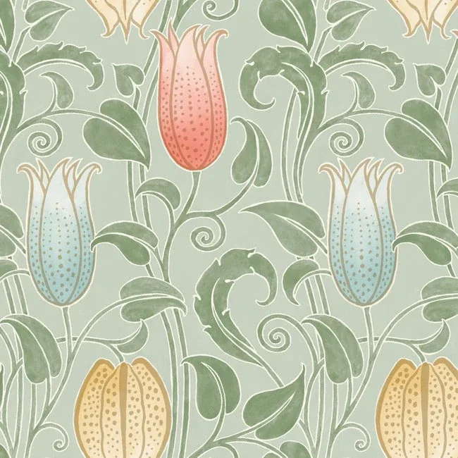 York Designer Series Canterbury Bells Sage Wallpaper - SKU AC9202