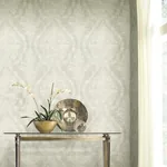 York Designer Series Charleston Damask Cream Wallpaper - SKU KT2214