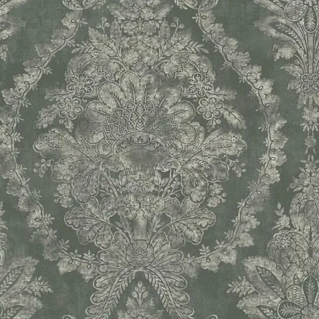 KT2216 | Charleston Damask Grey Wallpaper