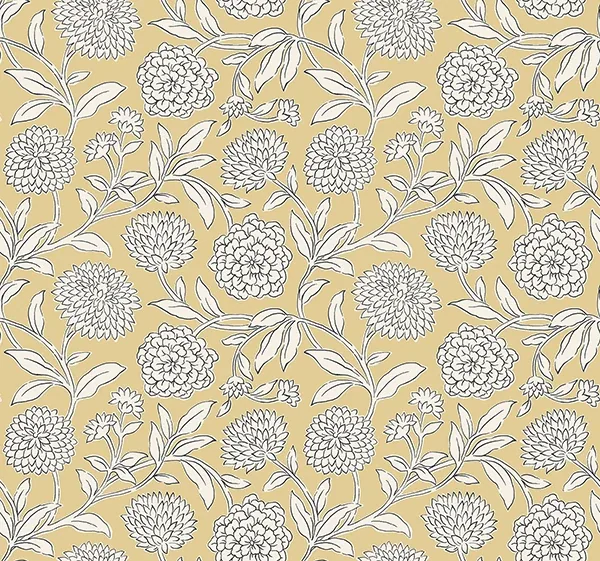 VP1364 | Chatsworth Garden Butter Floral Trail Wallpaper