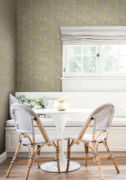 York Designer Series Chatsworth Garden Butter Floral Trail Wallpaper - SKU VP1364