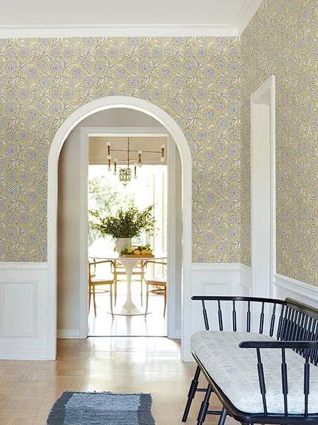York Designer Series Chatsworth Garden Butter Floral Trail Wallpaper - SKU VP1364