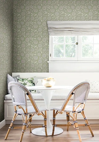 York Designer Series Chatsworth Garden Light Green Floral Trail Wallpaper - SKU VP1362