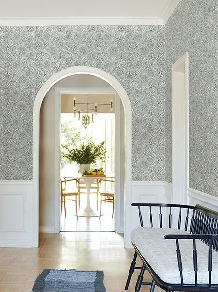York Designer Series Chatsworth Garden Sky Blue Floral Trail Wallpaper - SKU VP1361