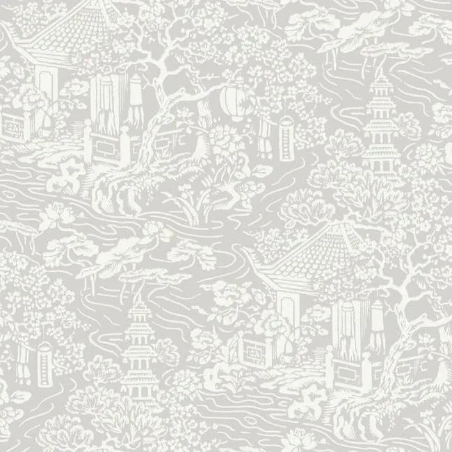 York Designer Series Chinoiserie Grey Wallpaper - SKU AF6573