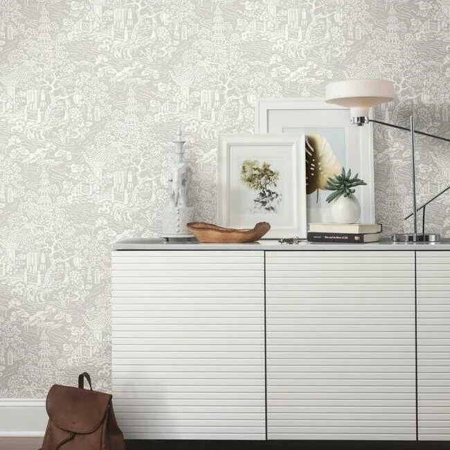 York Designer Series Chinoiserie Grey Wallpaper - SKU AF6573